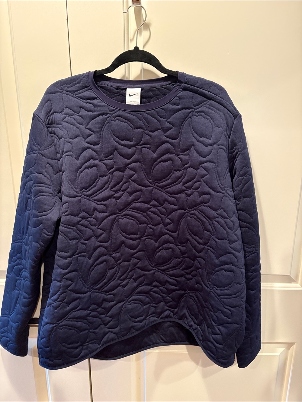 Nike Women's Quilted Navy Floral Crew Sweatshirt